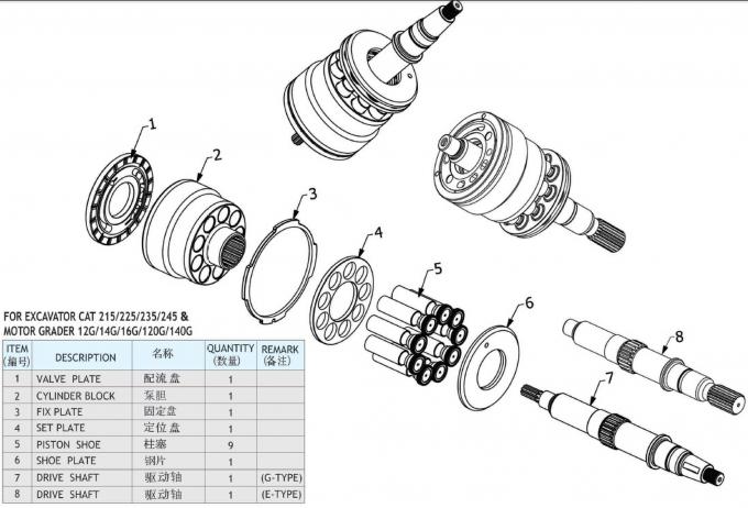 pc200-6 pump hydraulic CAT12G Caterpillar Excavator Pump Hydraulic Parts cat14G