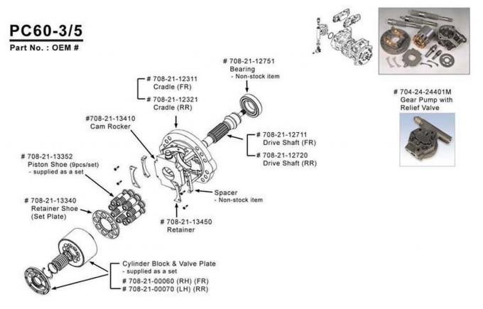 Komatsu pc60 5 hydraulic pump